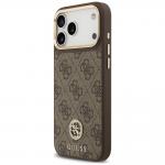 Husa Guess 4G Strass Logo cu MagSafe compatibila cu iPhone 18 Pro Max / 17 Pro Max, Maro 3 - lerato.ro