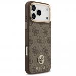 Husa Guess 4G Strass Logo cu MagSafe compatibila cu iPhone 18 Pro Max / 17 Pro Max, Maro 5 - lerato.ro