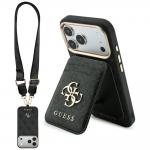 Husa Guess 4G cu MagSafe, Wallet si Lanyard compatibila cu iPhone 18 Pro / 17 Pro, Negru 2 - lerato.ro