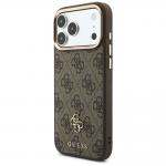 Husa Guess 4G cu MagSafe, Wallet si Lanyard compatibila cu iPhone 18 Pro Max / 17 Pro Max, Maro 3 - lerato.ro