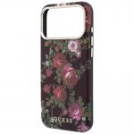 Husa Guess Blossom Roses Print cu MagSafe compatibila cu iPhone 18 Pro / 17 Pro, Burgundy 7 - lerato.ro
