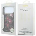 Husa Guess Blossom Roses Print cu MagSafe compatibila cu iPhone 18 Pro / 17 Pro, Burgundy 9 - lerato.ro