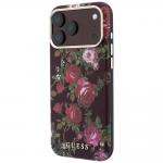 Husa Guess Blossom Roses Print cu MagSafe compatibila cu iPhone 18 Pro Max / 17 Pro Max, Burgundy 3 - lerato.ro