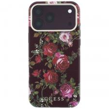 Huse si carcase iPhone 17 Pro Max, Husa Guess Blossom Roses Print cu MagSafe compatibila cu iPhone 18 Pro Max / 17 Pro Max, Burgundy, lerato.ro