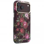 Husa Guess Blossom Roses Print cu MagSafe compatibila cu iPhone 18 Pro Max / 17 Pro Max, Burgundy 5 - lerato.ro
