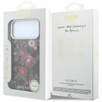 Husa Guess Blossom Roses Print cu MagSafe compatibila cu iPhone 18 Pro Max / 17 Pro Max, Burgundy 9 - lerato.ro