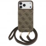 Husa Guess 4G Cardslots and Magnetic Closure Crossbody compatibila cu iPhone 18 Pro Max / 17 Pro Max, Maro 2 - lerato.ro