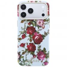 Huse si carcase iPhone 17 Pro, Husa Guess Blossom Roses Print cu MagSafe compatibila cu iPhone 18 Pro / 17 Pro, Albastru, lerato.ro