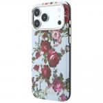 Husa Guess Blossom Roses Print cu MagSafe compatibila cu iPhone 18 Pro Max / 17 Pro Max, Albastru 3 - lerato.ro