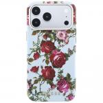 Husa Guess Blossom Roses Print cu MagSafe compatibila cu iPhone 18 Pro Max / 17 Pro Max, Albastru 2 - lerato.ro