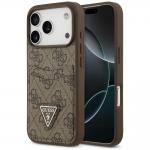 Husa Guess 4G Double Card Triangle compatibila cu iPhone 18 Pro / 17 Pro, Maro 4 - lerato.ro