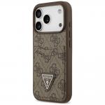 Husa Guess 4G Double Card Triangle compatibila cu iPhone 18 Pro / 17 Pro, Maro 3 - lerato.ro
