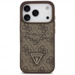 Husa Guess 4G Double Card Triangle compatibila cu iPhone 18 Pro / 17 Pro, Maro 2 - lerato.ro