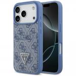 Husa Guess 4G Double Card Triangle compatibila cu iPhone 18 Pro / 17 Pro, Albastru 4 - lerato.ro