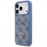 Husa Guess 4G Double Card Triangle compatibila cu iPhone 18 Pro / 17 Pro, Albastru 3 - lerato.ro
