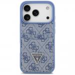 Husa Guess 4G Double Card Triangle compatibila cu iPhone 18 Pro / 17 Pro, Albastru 2 - lerato.ro