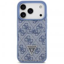 Huse si carcase iPhone 17 Pro, Husa Guess 4G Double Card Triangle compatibila cu iPhone 18 Pro / 17 Pro, Albastru, lerato.ro