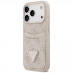 Husa Guess 4G Double Card Triangle compatibila cu iPhone 18 Pro / 17 Pro, Roz 3 - lerato.ro