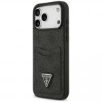Husa Guess 4G Double Card Triangle compatibila cu iPhone 18 Pro Max / 17 Pro Max, Negru 3 - lerato.ro