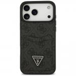 Husa Guess 4G Double Card Triangle compatibila cu iPhone 18 Pro Max / 17 Pro Max, Negru 2 - lerato.ro