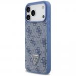 Husa Guess 4G Double Card Triangle compatibila cu iPhone 18 Pro Max / 17 Pro Max, Albastru 3 - lerato.ro