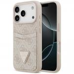 Husa Guess 4G Double Card Triangle compatibila cu iPhone 18 Pro Max / 17 Pro Max, Roz 4 - lerato.ro