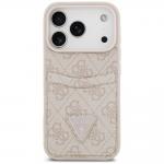 Husa Guess 4G Double Card Triangle compatibila cu iPhone 18 Pro Max / 17 Pro Max, Roz 2 - lerato.ro