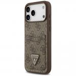 Husa Guess 4G Double Card Triangle compatibila cu iPhone 18 Pro Max / 17 Pro Max, Maro 3 - lerato.ro