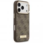Husa Guess 4G Logo Plate cu MagSafe compatibila cu iPhone 18 Pro Max / 17 Pro Max, Maro 5 - lerato.ro