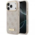 Husa Guess 4G Logo Plate cu MagSafe compatibila cu iPhone 18 Pro Max / 17 Pro Max, Roz 4 - lerato.ro
