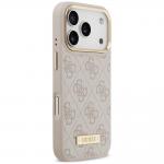 Husa Guess 4G Logo Plate cu MagSafe compatibila cu iPhone 18 Pro Max / 17 Pro Max, Roz 5 - lerato.ro