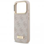 Husa Guess 4G Logo Plate cu MagSafe compatibila cu iPhone 18 Pro Max / 17 Pro Max, Roz 7 - lerato.ro