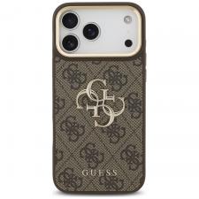 Husa Guess 4G Big 4G Classic Logo Big Strap Metal Buttons compatibila cu iPhone 18 Pro Max / 17 Pro Max, Maro