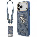 Husa Guess 4G Big 4G Classic Logo Big Strap Metal Buttons compatibila cu iPhone 18 Pro Max / 17 Pro Max, Albastru 2 - lerato.ro