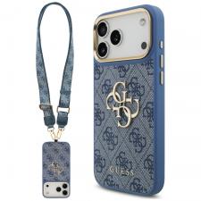 Husa Guess 4G Big 4G Classic Logo Big Strap Metal Buttons compatibila cu iPhone 18 Pro Max / 17 Pro Max, Albastru