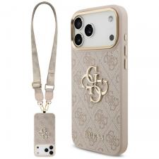 Husa Guess 4G Big 4G Classic Logo Big Strap Metal Buttons compatibila cu iPhone 18 Pro Max / 17 Pro Max, Roz