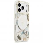 Husa Guess IML Glitter Flowers Triangle cu MagSafe compatibila cu iPhone 18 Pro Max / 17 Pro Max, Alb 5 - lerato.ro