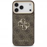 Husa Guess 4G Big 4G Classic Logo Big Strap Metal Buttons compatibila cu iPhone 18 Pro / 17 Pro, Maro 4 - lerato.ro