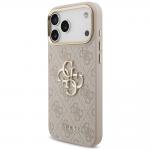 Husa Guess 4G Big 4G Classic Logo Big Strap Metal Buttons compatibila cu iPhone 18 Pro / 17 Pro, Roz 3 - lerato.ro