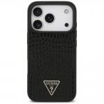 Husa Guess Croco Triangle Logo cu MagSafe compatibila cu iPhone 18 Pro / 17 Pro, Negru 2 - lerato.ro