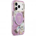 Husa Guess IML Glitter Flowers Triangle cu MagSafe compatibila cu iPhone 18 Pro Max / 17 Pro Max, Violet 5 - lerato.ro
