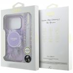 Husa Guess IML Flowers Pearl Strap cu MagSafe compatibila cu iPhone 18 Pro / 17 Pro, Mov 9 - lerato.ro