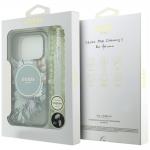 Husa Guess IML Flowers Pearl Strap cu MagSafe compatibila cu iPhone 18 Pro / 17 Pro, Verde 9 - lerato.ro