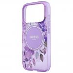 Husa Guess IML Flowers Pearl Strap cu MagSafe compatibila cu iPhone 18 Pro Max / 17 Pro Max, Mov 6 - lerato.ro