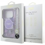 Husa Guess IML Flowers Pearl Strap cu MagSafe compatibila cu iPhone 18 Pro Max / 17 Pro Max, Mov 9 - lerato.ro