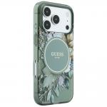 Husa Guess IML Flowers Pearl Strap cu MagSafe compatibila cu iPhone 18 Pro Max / 17 Pro Max, Verde 4 - lerato.ro