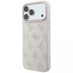 Husa Guess Embossed 4G Ring Classic cu MagSafe compatibila cu iPhone 18 Pro / 17 Pro, Roz 3 - lerato.ro