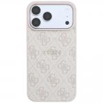 Husa Guess Embossed 4G Ring Classic cu MagSafe compatibila cu iPhone 18 Pro / 17 Pro, Roz 2 - lerato.ro