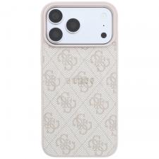 Husa Guess Embossed 4G Ring Classic cu MagSafe compatibila cu iPhone 18 Pro / 17 Pro, Roz