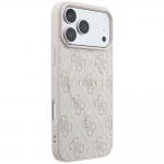Husa Guess Embossed 4G Ring Classic cu MagSafe compatibila cu iPhone 18 Pro / 17 Pro, Roz 5 - lerato.ro